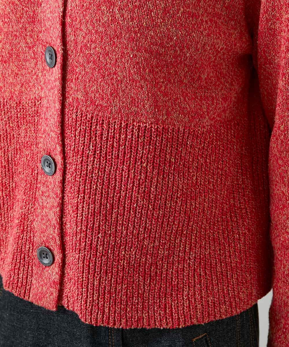 RHSGD04630 HIROKO KOSHINO(ヒロココシノ) 切り替えニットカーディガン/日本製/洗える オレンジ