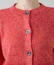 RHSGD04630 HIROKO KOSHINO(ヒロココシノ) 切り替えニットカーディガン/日本製/洗える オレンジ