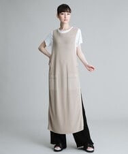 RHSGQ45590 HIROKO KOSHINO(ヒロココシノ) デザインニットベスト ベージュ