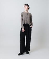 RHSJE20590 HIROKO KOSHINO(ヒロココシノ) イレギュラーヘムボーダー柄ニットカーディガン /日本製/洗える ベージュ