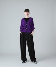 RHSJT01490 HIROKO KOSHINO(ヒロココシノ) フレアスリーブニットカーディガン パープル