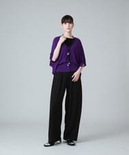 RHSJT01490 HIROKO KOSHINO(ヒロココシノ) フレアスリーブニットカーディガン パープル