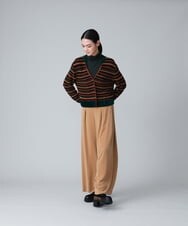 RHSJT20690 HIROKO KOSHINO(ヒロココシノ) 【日本製】ランダムボーダーニットカーディガン グリーン