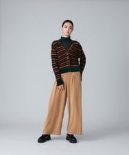 RHSJT20690 HIROKO KOSHINO(ヒロココシノ) 【日本製】ランダムボーダーニットカーディガン グリーン