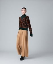 RHSJT20690 HIROKO KOSHINO(ヒロココシノ) 【日本製】ランダムボーダーニットカーディガン グリーン