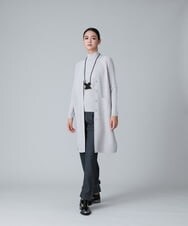 RHSJU35590 HIROKO KOSHINO(ヒロココシノ) バイヤス柄ロングニットカーディガン ベージュ