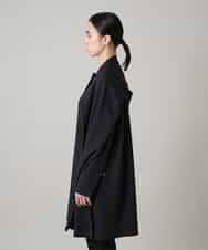 RHTAF22590 HIROKO KOSHINO(ヒロココシノ) ショールデザインジップアップジャケットコート/日本製/洗える ブラック