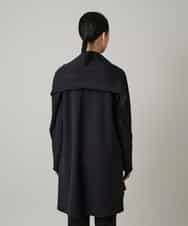 RHTAF22590 HIROKO KOSHINO(ヒロココシノ) ショールデザインジップアップジャケットコート/日本製/洗える ブラック