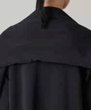 RHTAF22590 HIROKO KOSHINO(ヒロココシノ) ショールデザインジップアップジャケットコート/日本製/洗える ブラック