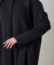 RHTAF22590 HIROKO KOSHINO(ヒロココシノ) ショールデザインジップアップジャケットコート/日本製/洗える ブラック