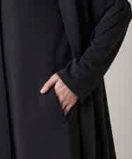 RHTAF22590 HIROKO KOSHINO(ヒロココシノ) ショールデザインジップアップジャケットコート/日本製/洗える ブラック