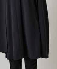 RHTAF22590 HIROKO KOSHINO(ヒロココシノ) ショールデザインジップアップジャケットコート/日本製/洗える ブラック