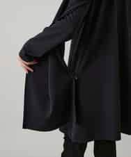 RHTAF22590 HIROKO KOSHINO(ヒロココシノ) ショールデザインジップアップジャケットコート/日本製/洗える ブラック