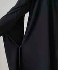 RHTAF22590 HIROKO KOSHINO(ヒロココシノ) ショールデザインジップアップジャケットコート/日本製/洗える ブラック