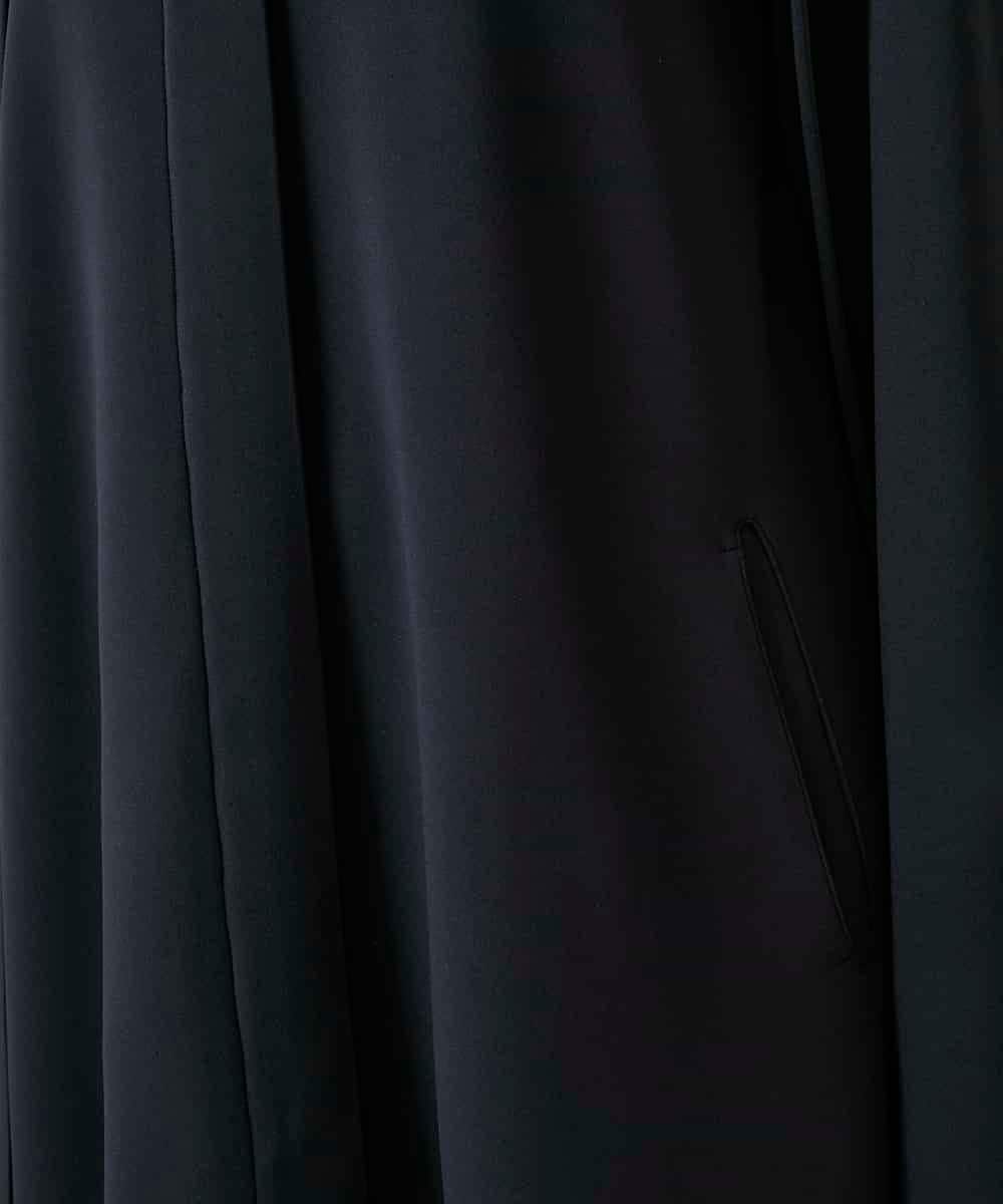 RHTAF22590 HIROKO KOSHINO(ヒロココシノ) ショールデザインジップアップジャケットコート/日本製/洗える ブラック