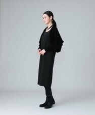 RHTAW11420 HIROKO KOSHINO(ヒロココシノ) 【日本製/洗える】フロッキーチュール立体ボレロ ブラック