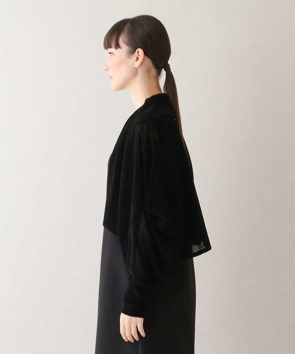 RHTAW11420 HIROKO KOSHINO(ヒロココシノ) 【日本製/洗える】フロッキーチュール立体ボレロ ブラック