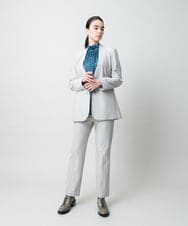 RHTCD31690 HIROKO KOSHINO(ヒロココシノ) ショールカラーテーラードジャケット/日本製 ライトグレー