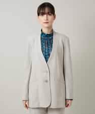 RHTCD31690 HIROKO KOSHINO(ヒロココシノ) ショールカラーテーラードジャケット/日本製 ライトグレー