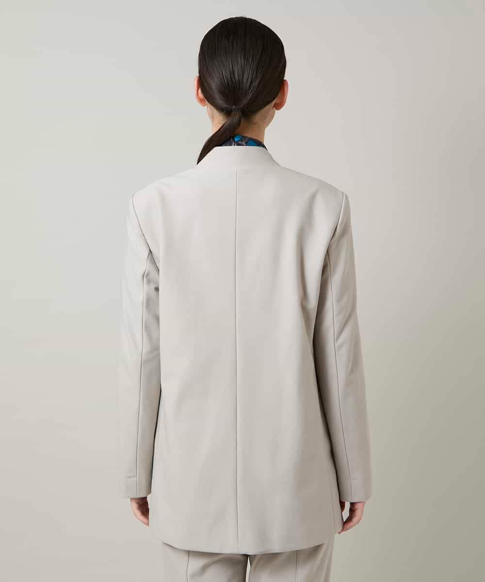 RHTCD31690 HIROKO KOSHINO(ヒロココシノ) ショールカラーテーラードジャケット/日本製 ライトグレー