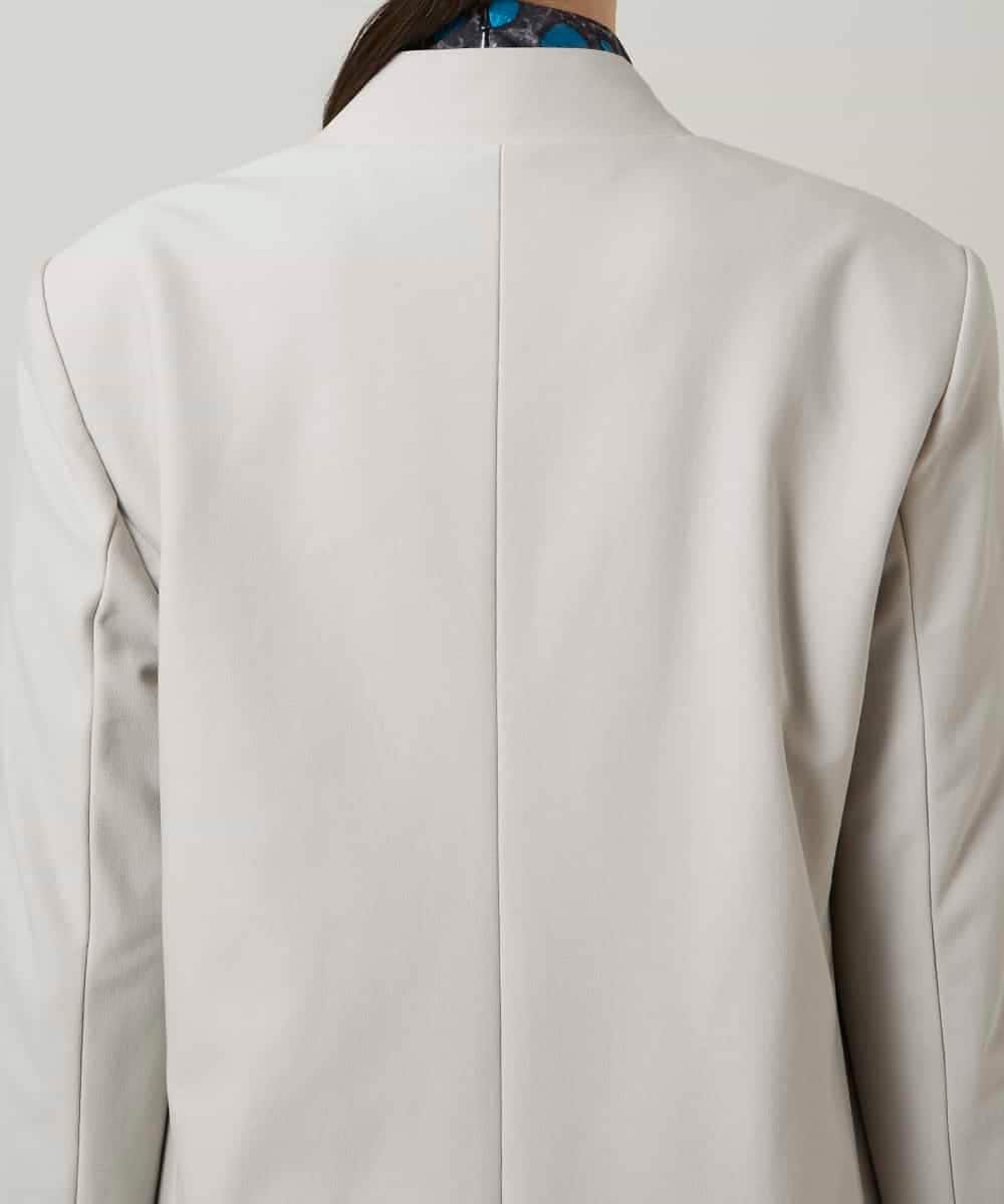 RHTCD31690 HIROKO KOSHINO(ヒロココシノ) ショールカラーテーラードジャケット/日本製 ライトグレー