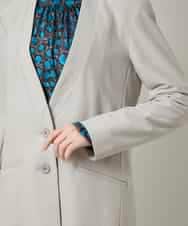 RHTCD31690 HIROKO KOSHINO(ヒロココシノ) ショールカラーテーラードジャケット/日本製 ライトグレー