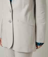 RHTCD31690 HIROKO KOSHINO(ヒロココシノ) ショールカラーテーラードジャケット/日本製 ライトグレー