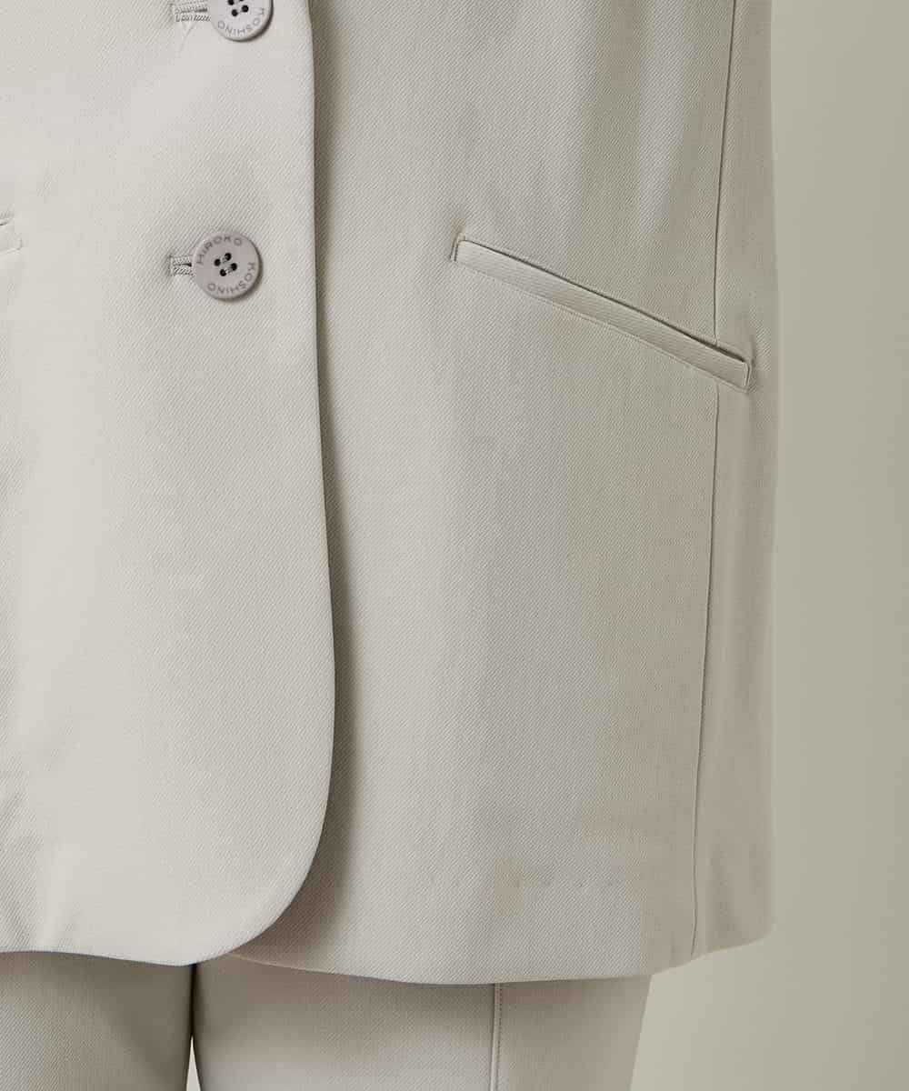 RHTCD31690 HIROKO KOSHINO(ヒロココシノ) ショールカラーテーラードジャケット/日本製 ライトグレー