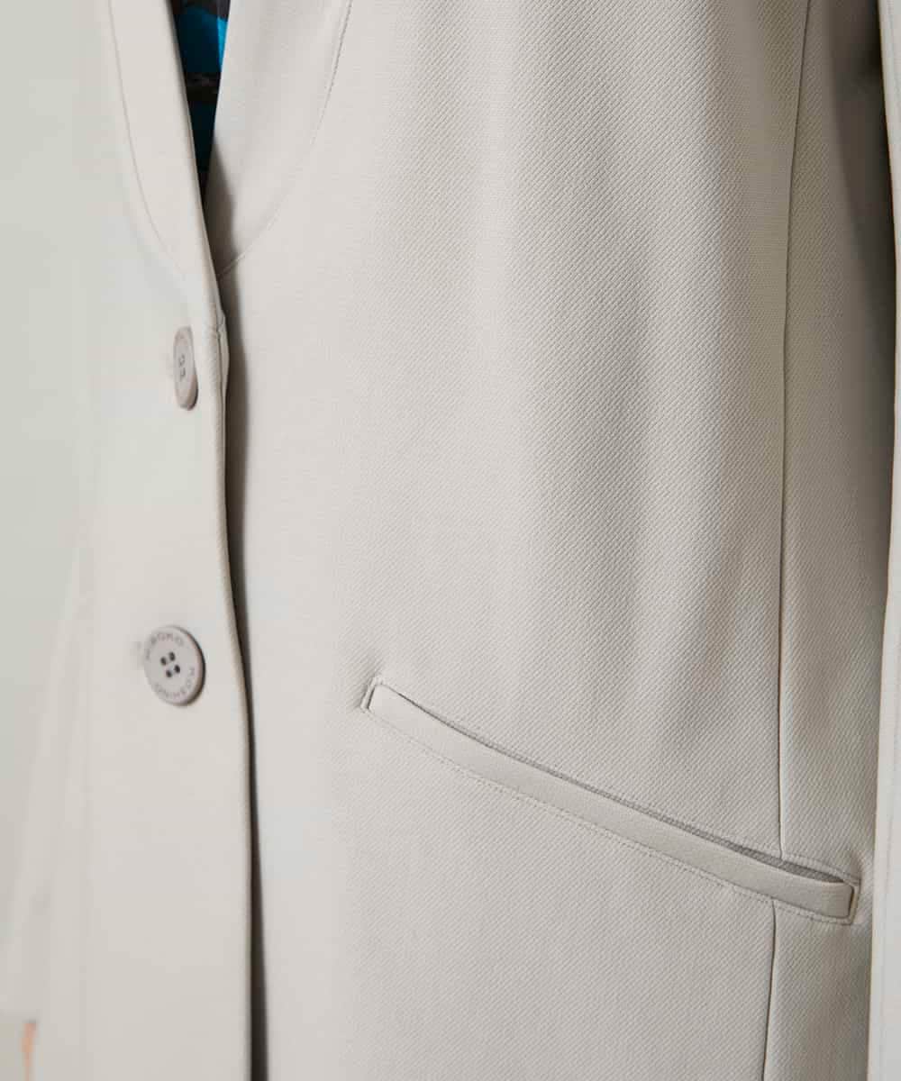 RHTCD31690 HIROKO KOSHINO(ヒロココシノ) ショールカラーテーラードジャケット/日本製 ライトグレー