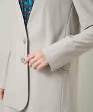 RHTCD31690 HIROKO KOSHINO(ヒロココシノ) ショールカラーテーラードジャケット/日本製 ライトグレー