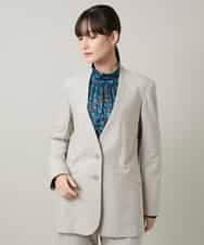 RHTCD31690 HIROKO KOSHINO(ヒロココシノ) ショールカラーテーラードジャケット/日本製 ライトグレー