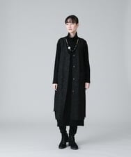 RHTCV15690 HIROKO KOSHINO(ヒロココシノ) 【日本製】ツイードジャージーロングベスト ネイビー