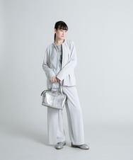 RHTES31580 HIROKO KOSHINO(ヒロココシノ) 【洗える/日本製】ノーカラージップジャケット ブラック