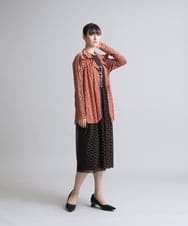 RHTFS51520 HIROKO KOSHINO(ヒロココシノ) 【洗える/日本製】エアリーチュールドットプリントカーディガン オレンジ