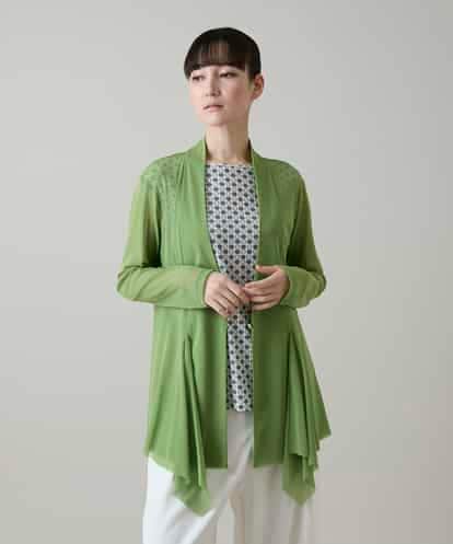 RHTGA05490 HIROKO KOSHINO ドレープチュールデザインジャケット/日本製/洗える