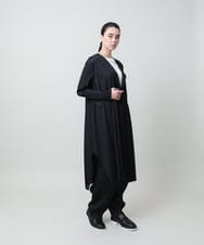 RHTGD05540 HIROKO KOSHINO(ヒロココシノ) ランダムプリーツロングカーディガン/洗える ブラック