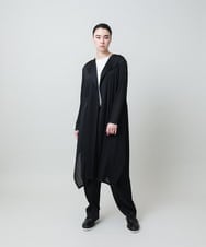 RHTGD05540 HIROKO KOSHINO(ヒロココシノ) ランダムプリーツロングカーディガン/洗える ブラック