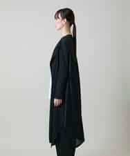 RHTGD05540 HIROKO KOSHINO(ヒロココシノ) ランダムプリーツロングカーディガン/洗える ブラック