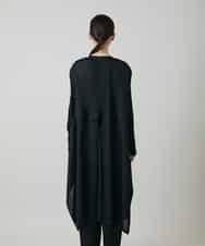 RHTGD05540 HIROKO KOSHINO(ヒロココシノ) ランダムプリーツロングカーディガン/洗える ブラック