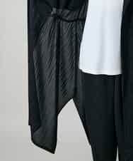 RHTGD05540 HIROKO KOSHINO(ヒロココシノ) ランダムプリーツロングカーディガン/洗える ブラック