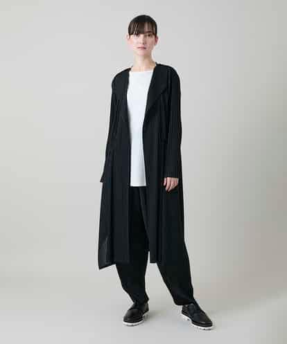 RHTGD05540 HIROKO KOSHINO ランダムプリーツロングカーディガン/洗える