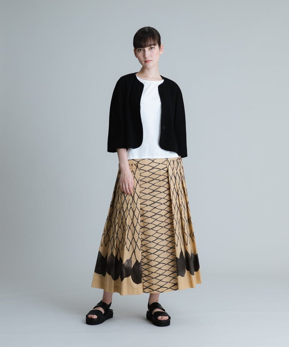 RHTHT40590 HIROKO KOSHINO(ヒロココシノ) 【日本製】綿麻ワッフルショートジャケット ベージュ