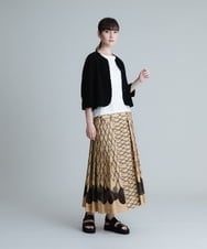 RHTHT40590 HIROKO KOSHINO(ヒロココシノ) 【日本製】綿麻ワッフルショートジャケット ベージュ