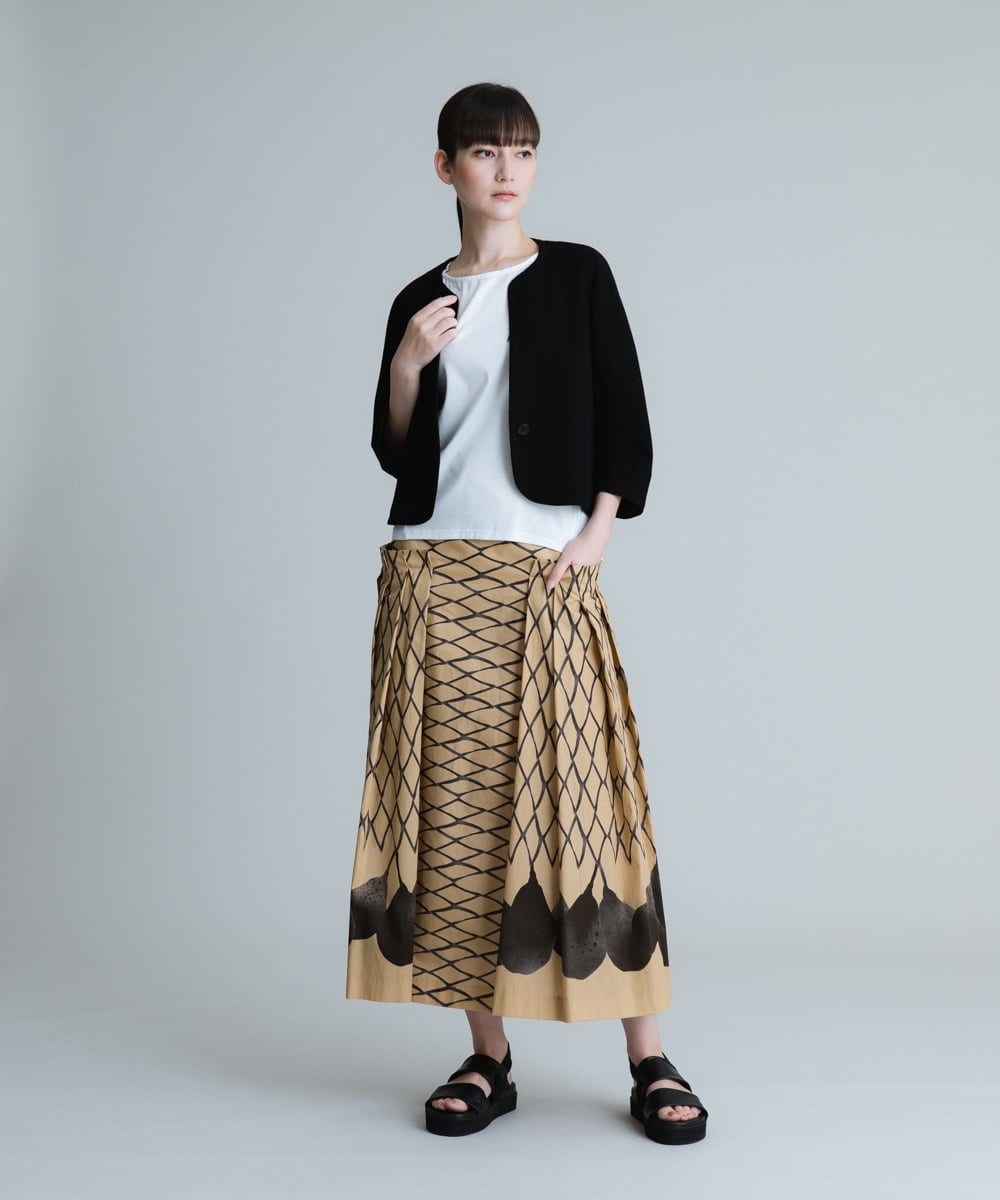RHTHT40590 HIROKO KOSHINO(ヒロココシノ) 【日本製】綿麻ワッフルショートジャケット ベージュ