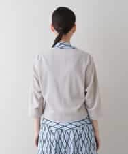 RHTHT40590 HIROKO KOSHINO(ヒロココシノ) 【日本製】綿麻ワッフルショートジャケット ベージュ