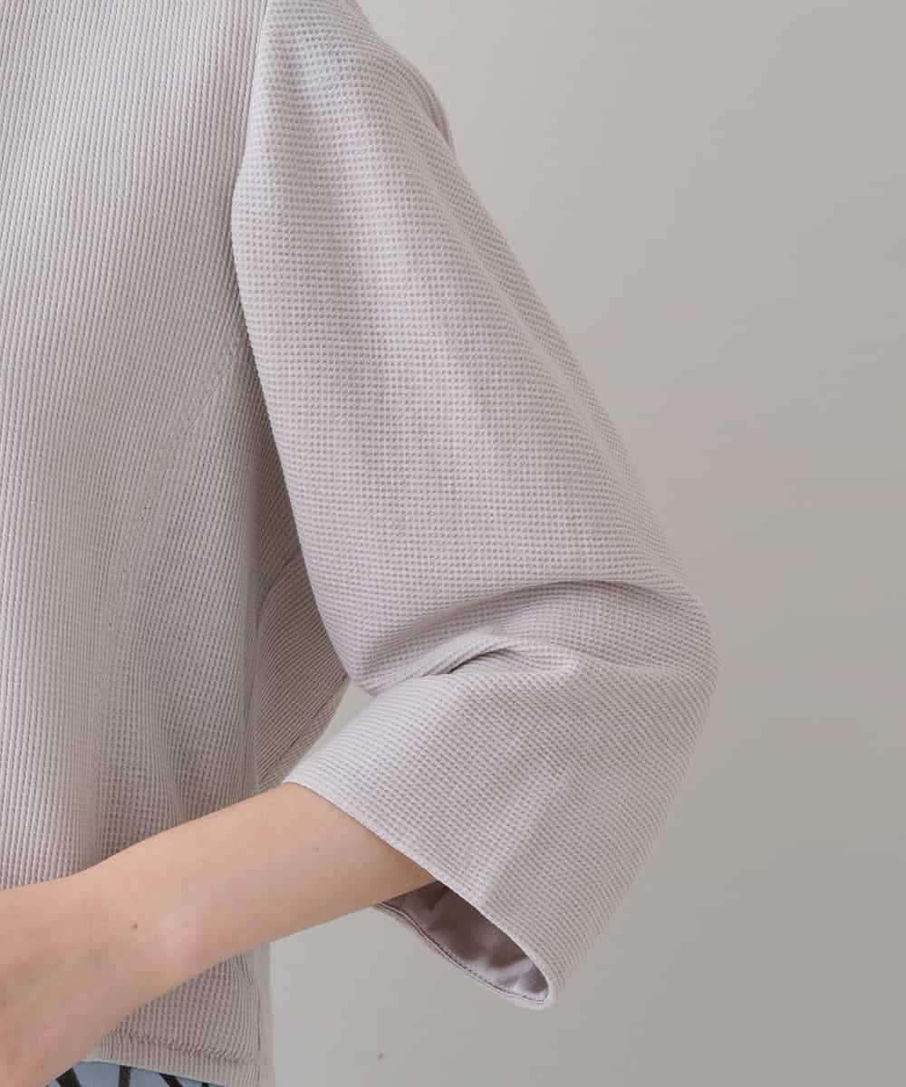 RHTHT40590 HIROKO KOSHINO(ヒロココシノ) 【日本製】綿麻ワッフルショートジャケット ベージュ