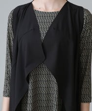 RHTHX36360 HIROKO KOSHINO(ヒロココシノ) カットスイッチデザインベスト /日本製/洗える ブラック