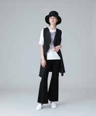 RHTHX36360 HIROKO KOSHINO(ヒロココシノ) カットスイッチデザインベスト /日本製/洗える ブラック