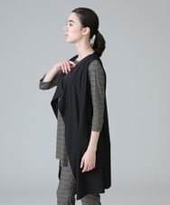RHTHX36360 HIROKO KOSHINO(ヒロココシノ) カットスイッチデザインベスト /日本製/洗える ブラック