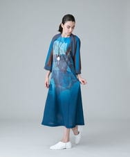 RHTIX40330 HIROKO KOSHINO(ヒロココシノ) レースニット柄カットソーボレロ /日本製/洗える ブルー